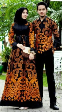 Gamis batik hitam couple lebaran